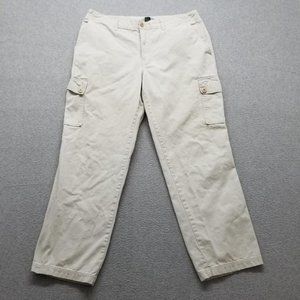 Abercrombie & Fitch‎ Cargo Pants Womens 14 Ivory Straight Pockets 34x29